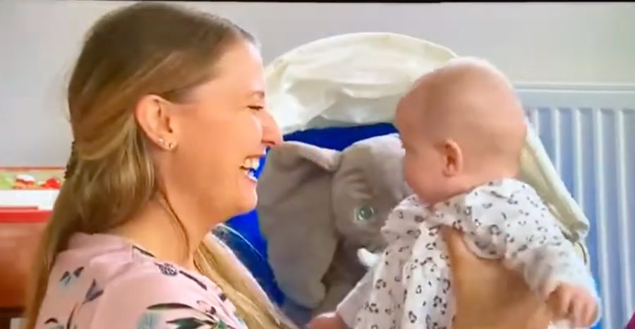 Rebecca Campher with her baby